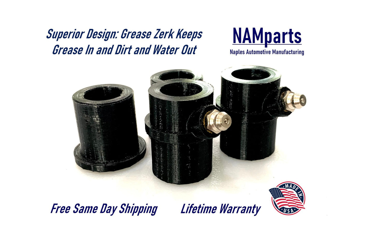 Lifetime Warranty Front Wheel Bearing Bushing 1" OD Hub, 5/8" Axle, Toro Gardenway + more , Set of 4