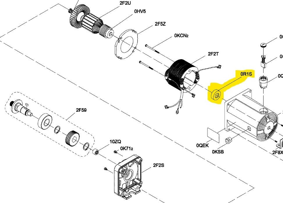 Sears Craftsman Table Saw Motor Armature Bearing Cup 0R1S RM871 RM872 137.xxxxx exploded parts diagram