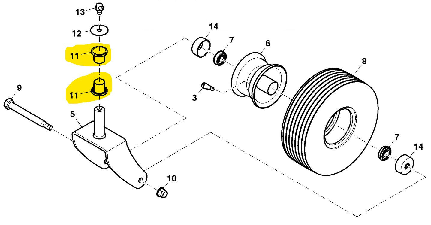 Lifetime Warranty M167267 Yoke Bushing fits John Deere Z235 Z255 Z335E Z355E Z335M Z345M Z345R , Set of Four