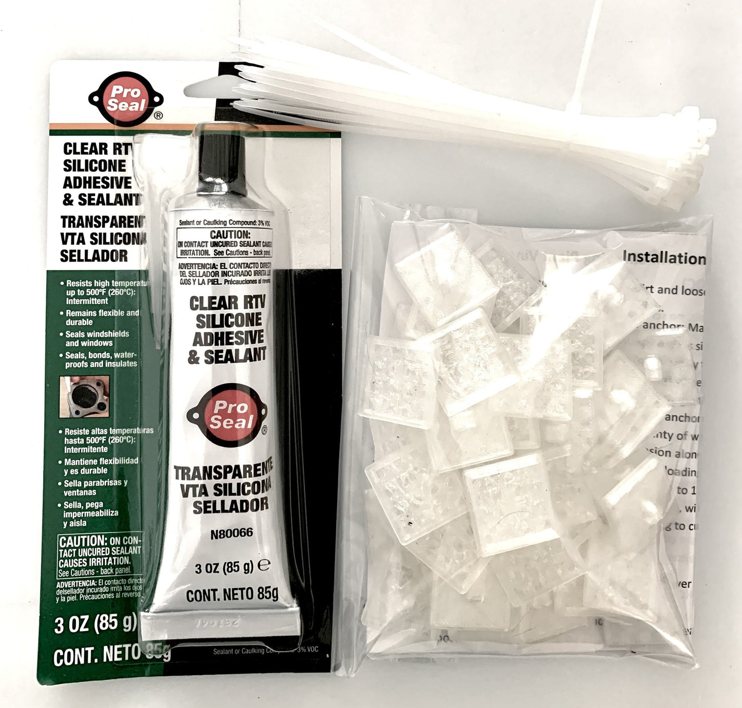 NAMparts Trellis Anchors Complete Kit 50 Pack Clear Adhesive No-Drill Climbing Plant Vine Support, Silicone & Zip Ties Included