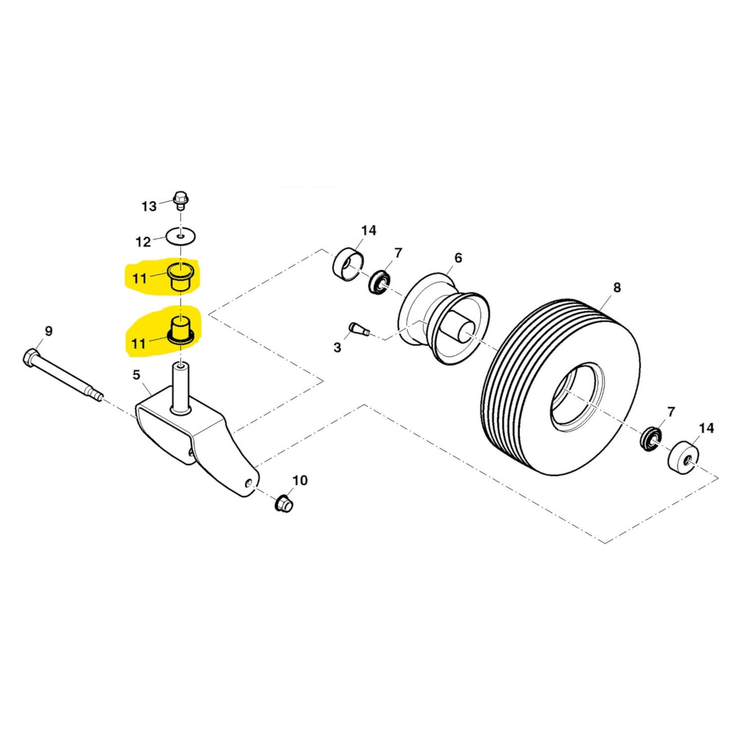 Lifetime Warranty M167267 Yoke Bushing fits John Deere Z235 Z255 Z335E Z355E Z335M Z345M Z345R, Set of Four